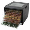 Side angle of the Excalibur 10-Tray Performance Digital Dehydrator with all stainless-steel trays extended and filled with produce.