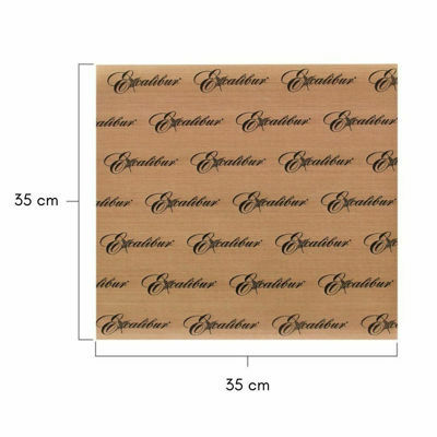 Excalibur ParaFlexx Premium non-stick dehydrator sheet with 35 cm by 35 cm size diagram.
