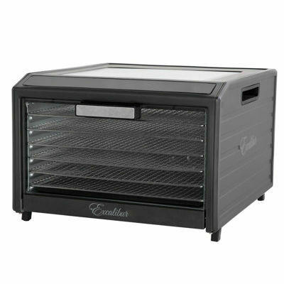 Food dehydrator with 'Excalibur' branding on a white background