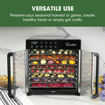 Lifestyle spread of dried fruit, vegetables, snacks and ingredients made using the Excalibur 8 Tray Select Series food dehydrator.
