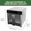 Dimensions of the Excalibur 8 Tray Select food dehydrator shown in centimetres.