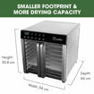 Dimensions of the Excalibur 8 Tray Select food dehydrator shown in centimetres.